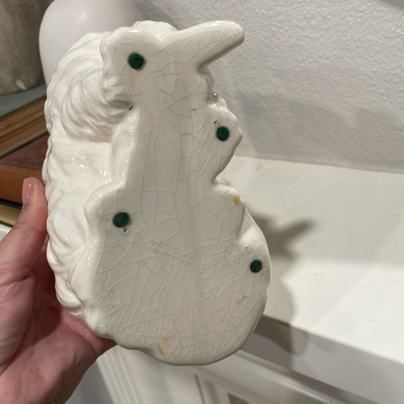 Vintage White Persian Cat Planter | Mother & Kitten Ceramic Planter | 8” - Picture 5 of 7